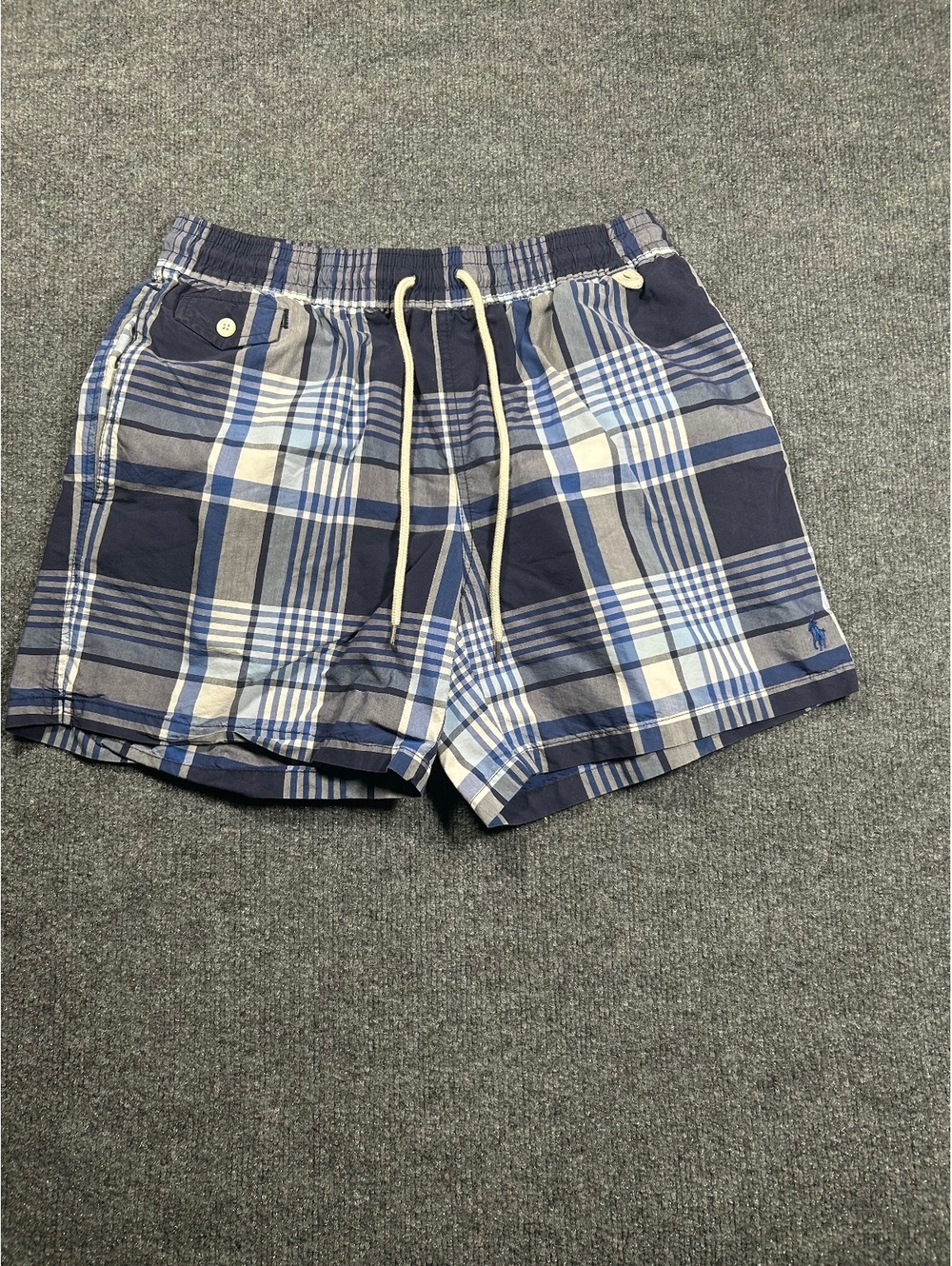 Polo Ralph Lauren Men's Blue Plaid Swim Shorts Size M